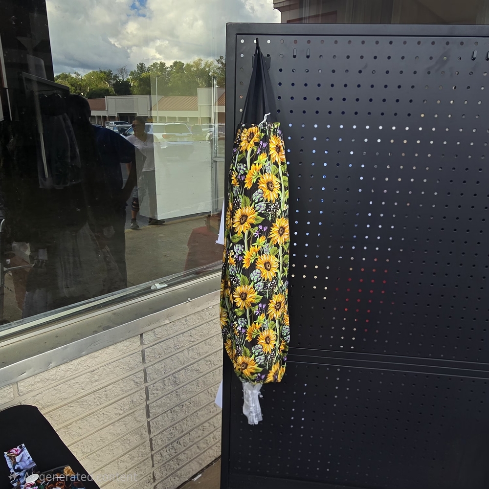 Sunflower Print Hanging Storage Bag